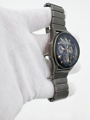Bulova CURV 98A206 Chronograph Watch Warm Grey IP Sapphire Crystal With Box