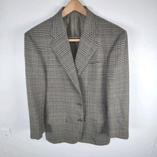 Isaia Napoli Sport Coat 38r Glen Plaid Wool Cashmere Blazer Made In Italy Vtg Isaia Napoli Sport Coat 38r Glen Plaid Wool Cashmere Blazer Made In Italy Vtg