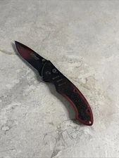 M-Tech Red & Black Handle Tactical Pocket Knife B8