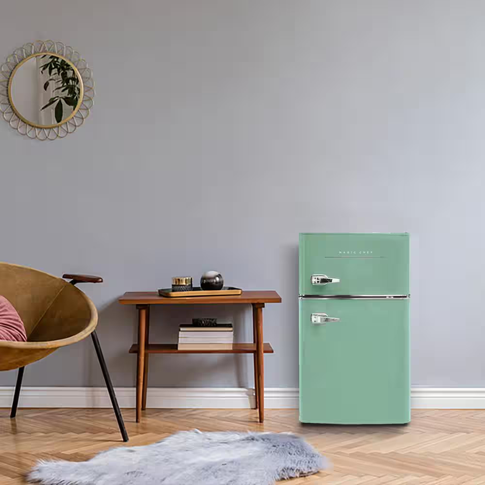 Retro 3.2 Cu. Ft. 2-Door Mini Fridge in Mint Green