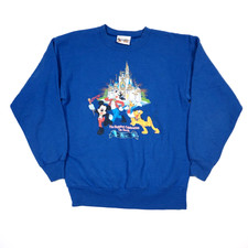 Vintage Walt Disney World Kids Sweatshirt Large Youth Crewneck Mickey Goofy 90s