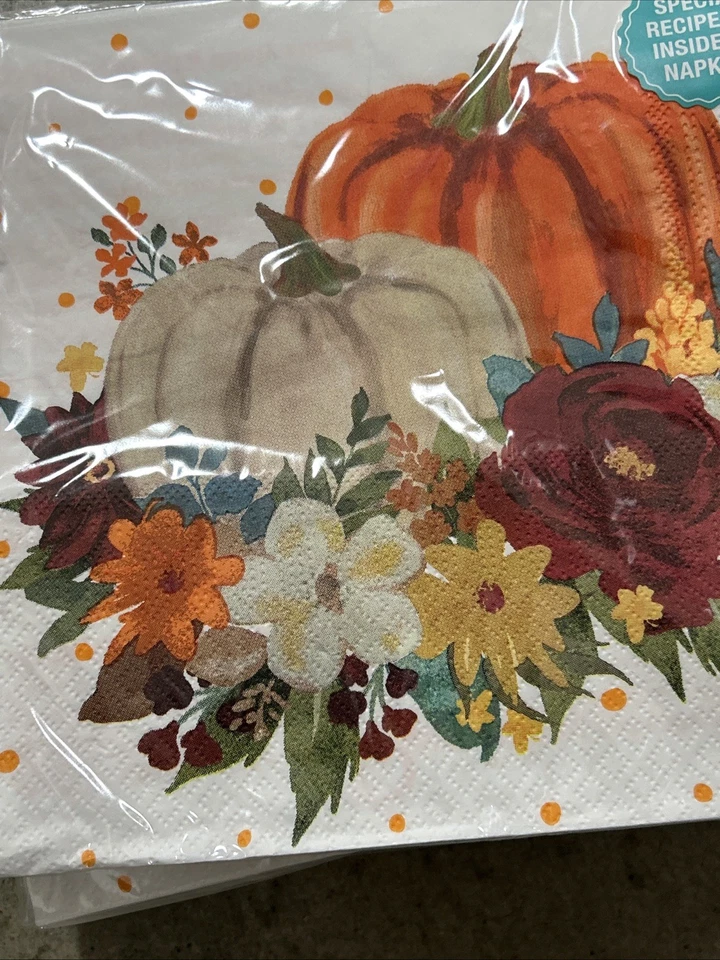 Servilletas de cena de papel The Pioneer Woman otoño acción de gracias punto calabaza 20ct 3 capas Foto 4 de 4