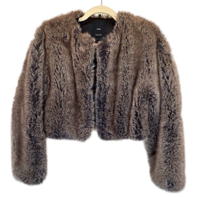 Women's Mango Medium Faux Fur Coat Brown