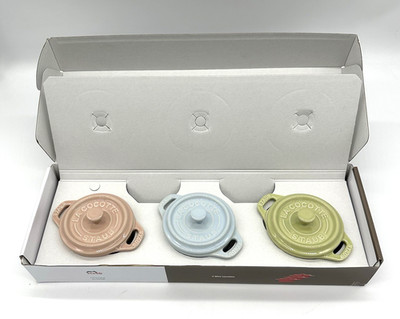 STAUB FRANCE 3 Mini Cocottes PASTEL WILLIAMS SONOMA New NIP