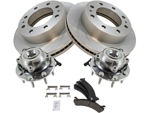 Front Brake Pad and Rotor and Wheel Hub Kit fits Sierra 2500 HD Classic 49BCJD