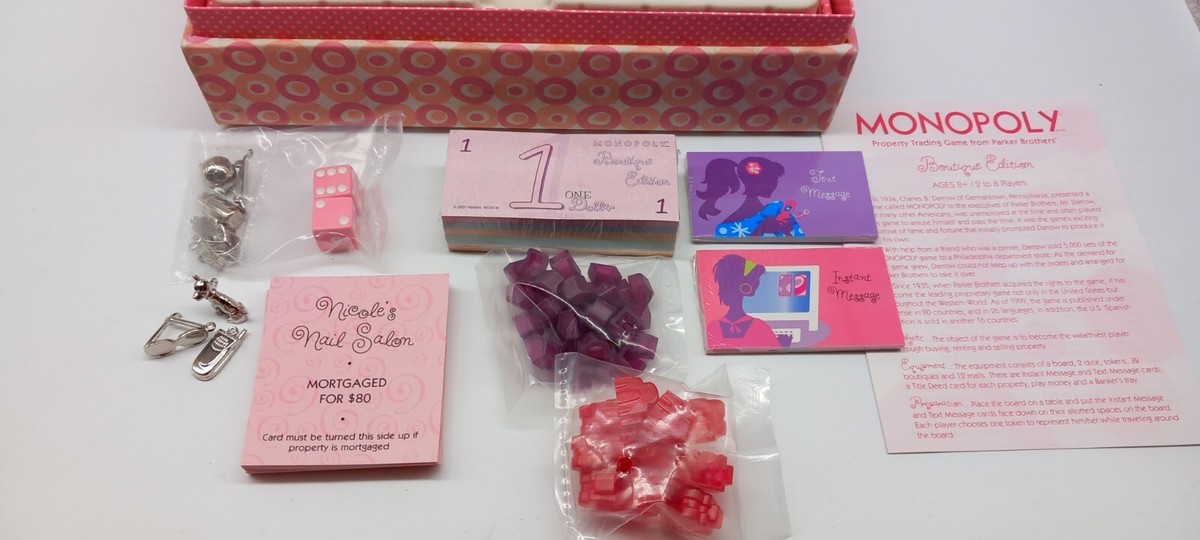 Monopoly Pink Boutique Edition Compact Board Game / Jewellery Box