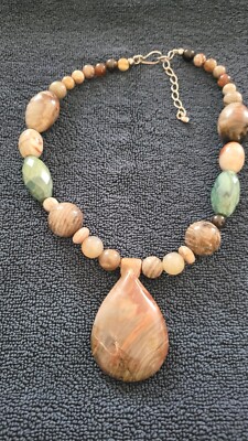 DTR Kingman Mine 925 sterling silver jasper gemstone necklace 