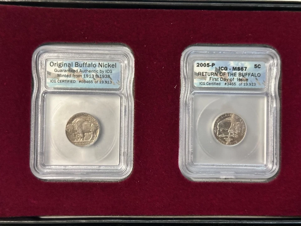 Return of the Buffalo Indian Head Nickel Gift Set 1936 2005-P & 2005-D MS 67 - Image 3 of 4