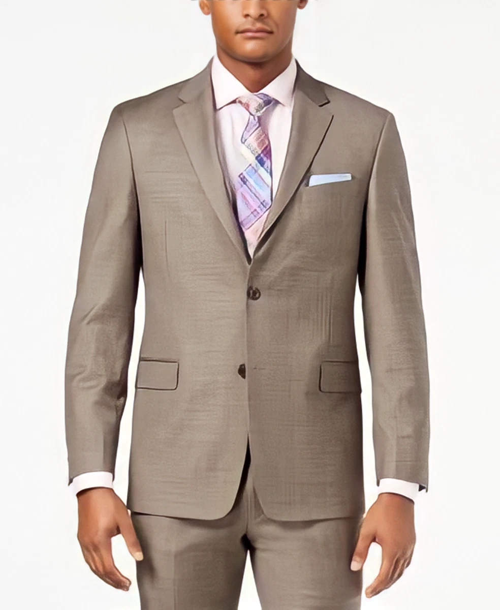 Tommy Hilfiger Mens Suit Separate Modern Fit TH Flex Stret Beige