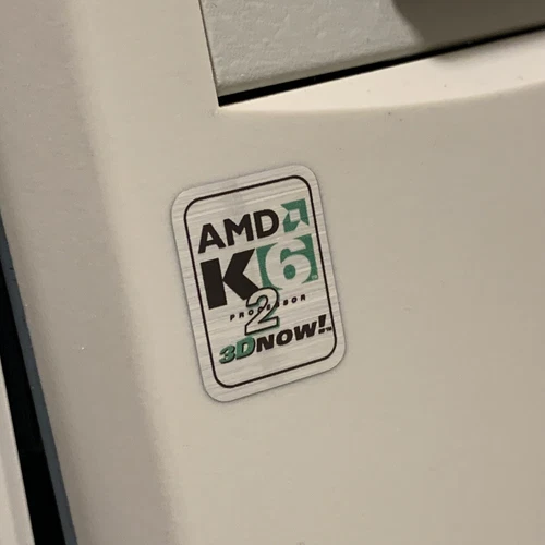 AMD K6-2 3D Now! Processor Computer Case Badge FLAT Sticker Retro 486 Pentium PC
