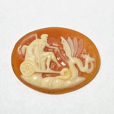 Greek Titan Cronus Chariot Ophis Pterotos Double Winged Serpent Snake Cameo