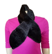 Lane Bryant Neck Warmer Scarf Women's Black Faux Fur