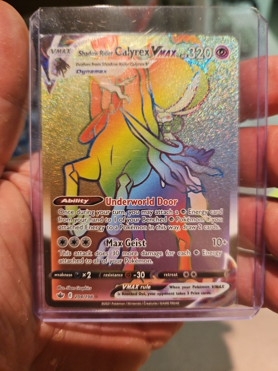 Shadow Rider Calyrex VMAX - 204/198 - Pokemon Chilling Reign Secret Rare NM-MINT