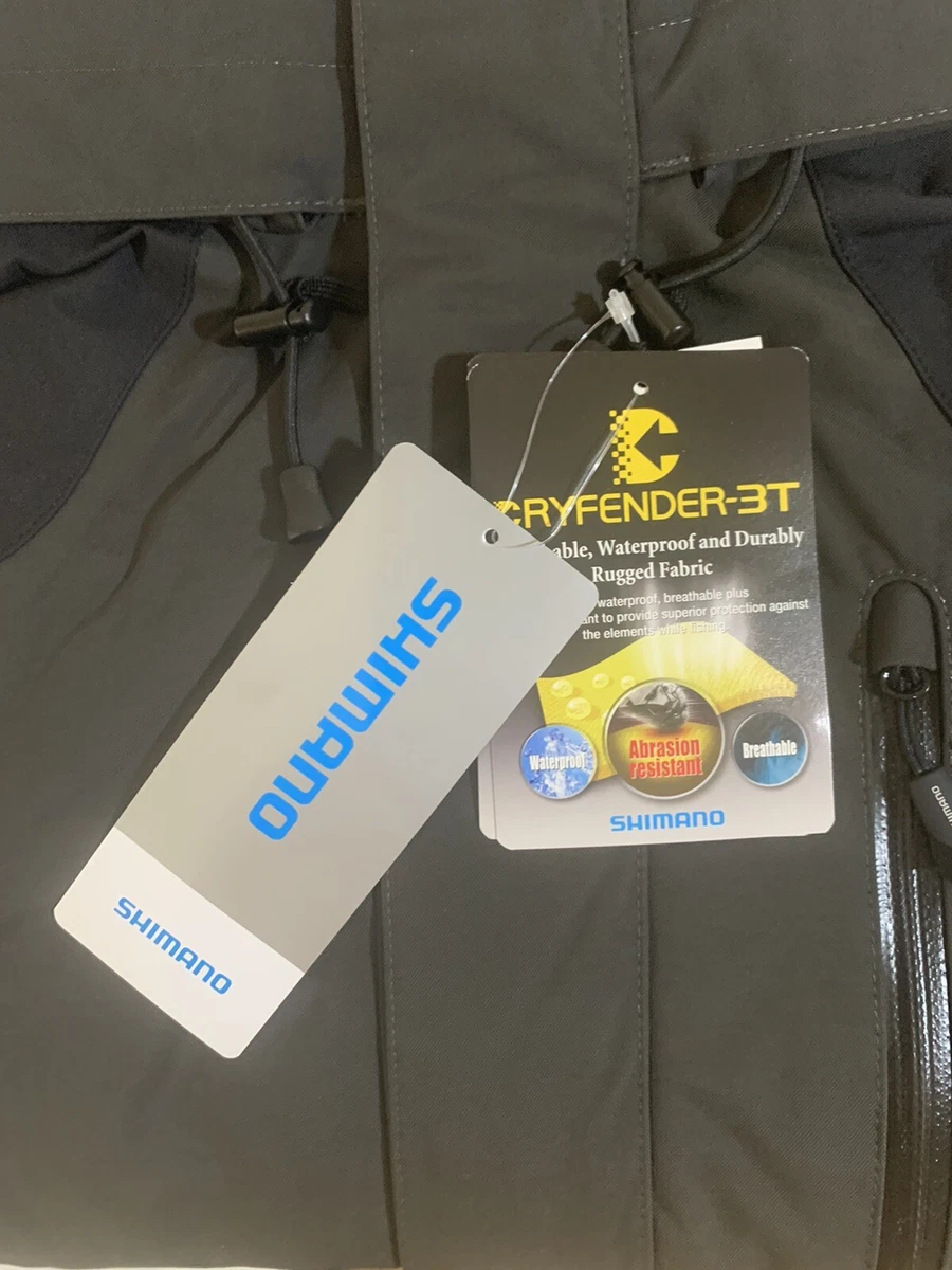 Shimano Fishing Dryfender 3T Waterproof Rain Jacket - charcoal. MRSP $250