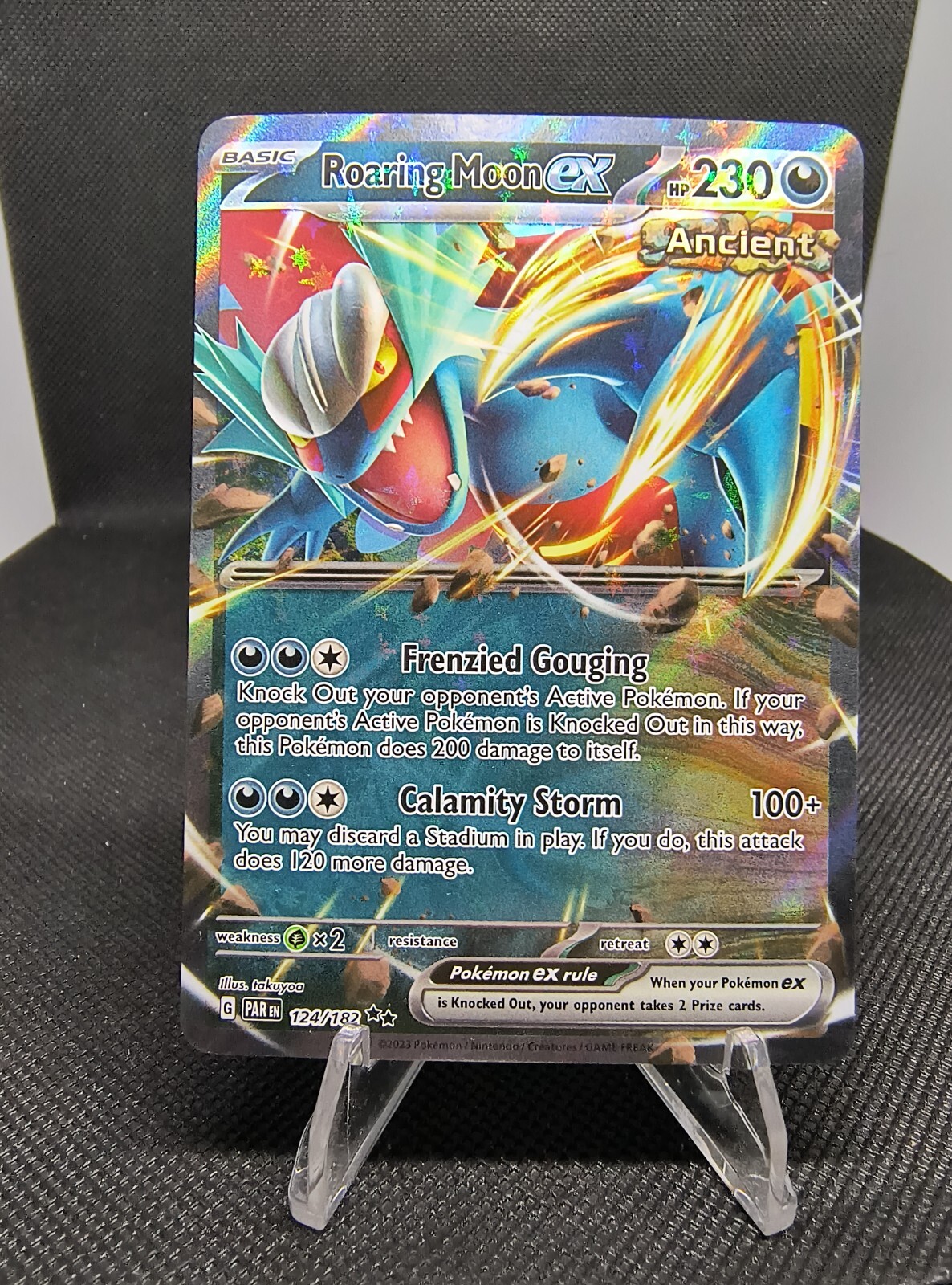 Pokemon Card - Roaring Moon EX 124/182 Paradox Rift Double Rare NM