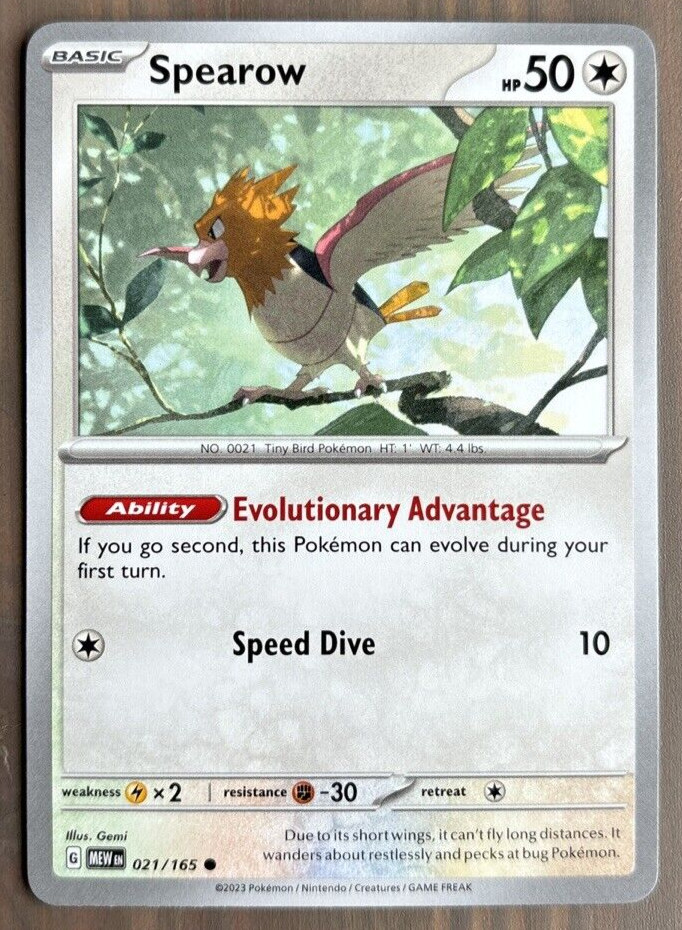 Spearow Pokemon Scarlet & Violet-151 021/165 Regular Common NM Near Mint