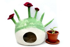 40cm Felt Cat Bed - Handmade Wool Cat House - Soft Felt Cat House - Pet Supplies