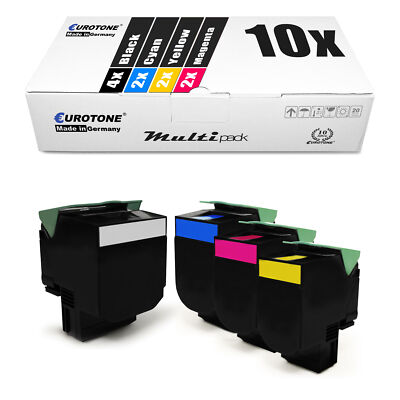 10x Eco Patrone XXL für Lexmark CX-510-de CX-510-dhe CX-310-dn CX-510-dthe