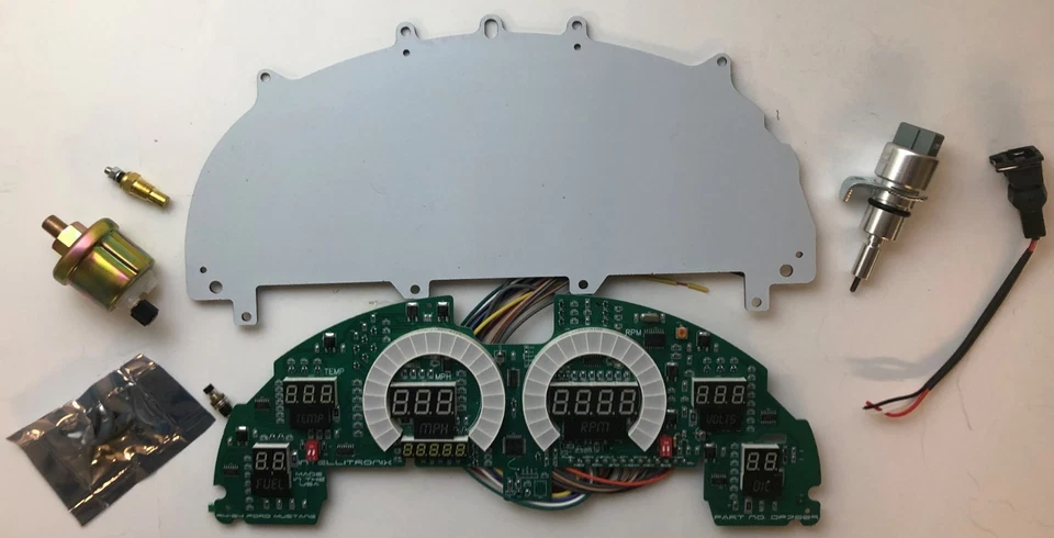 Цифровая приборная панель 1994-2004 Ford Mustang белые светодиодные датчики пожизненная гарантия - Изображение 2 из 4