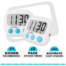 2 pack LCD digital kitchen timer magnetic countdown