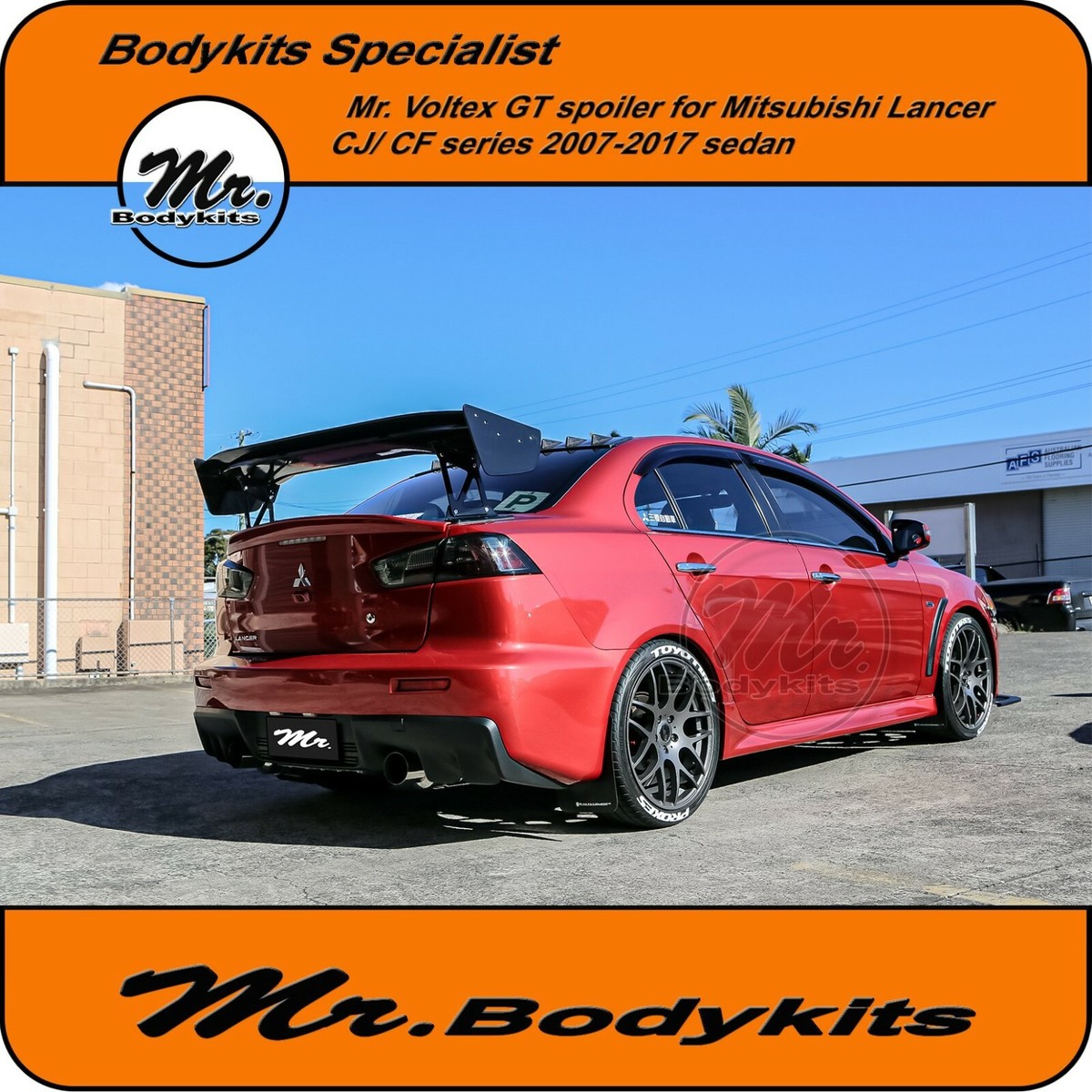ルヴィー Mr. Voltex GT Spoiler Wing For Mitsubishi Lancer Sedan 07-17