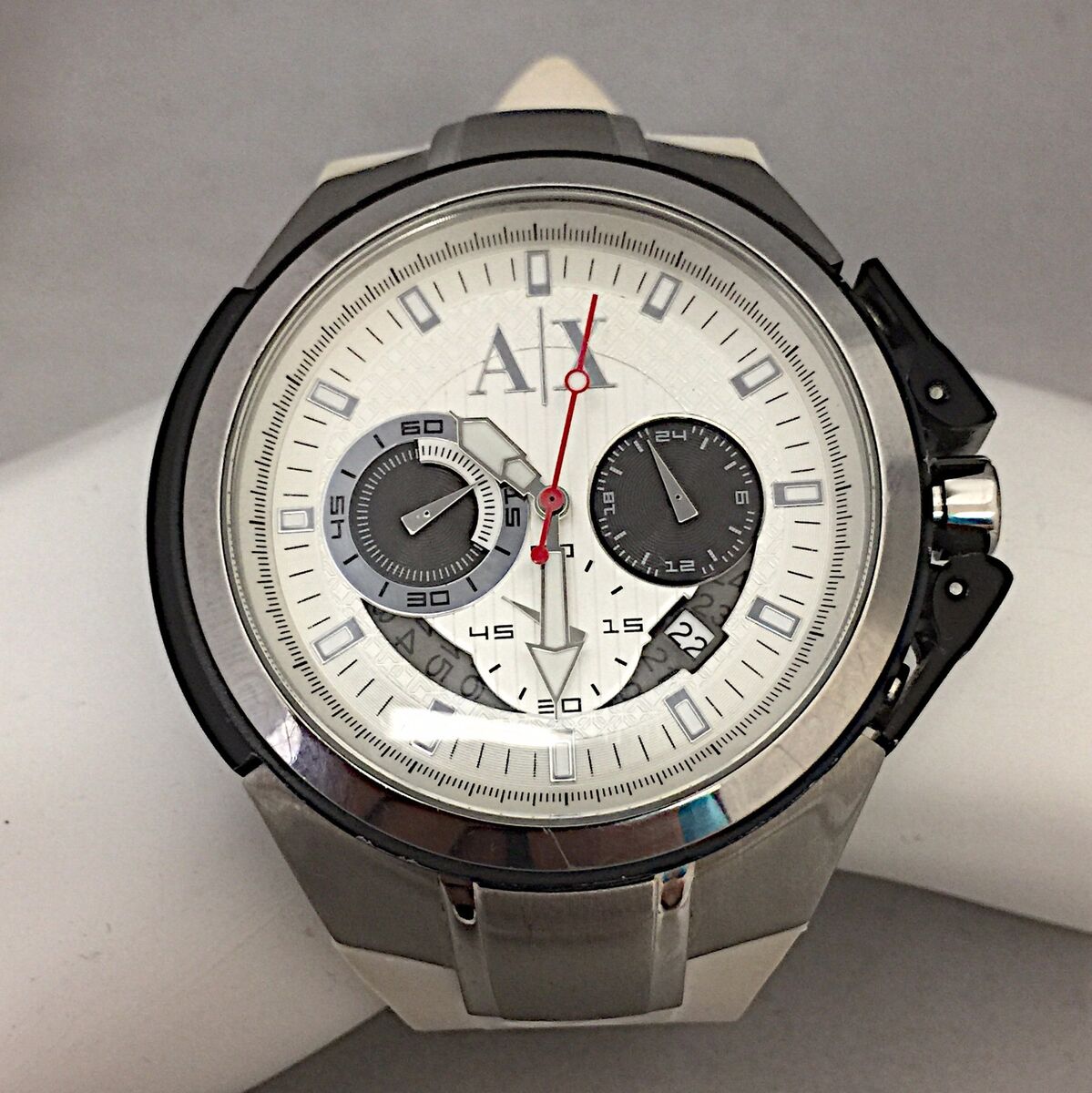 新しい到着 ARMANI UNISEX EXCHANGE CHRONOGRAPH QUARTZ STEEL STAINLESS アルマーニ