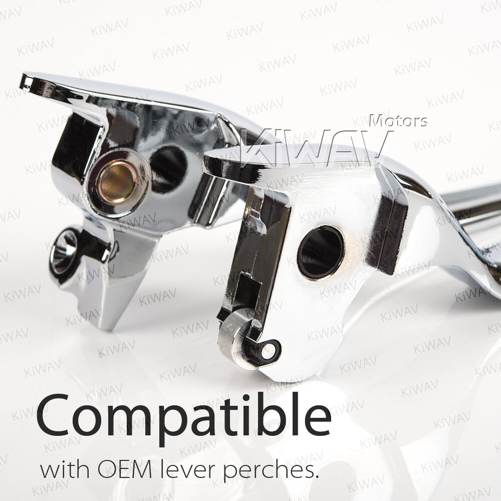 2-slot chrome hydraulic brake + clutch lever kit replacement