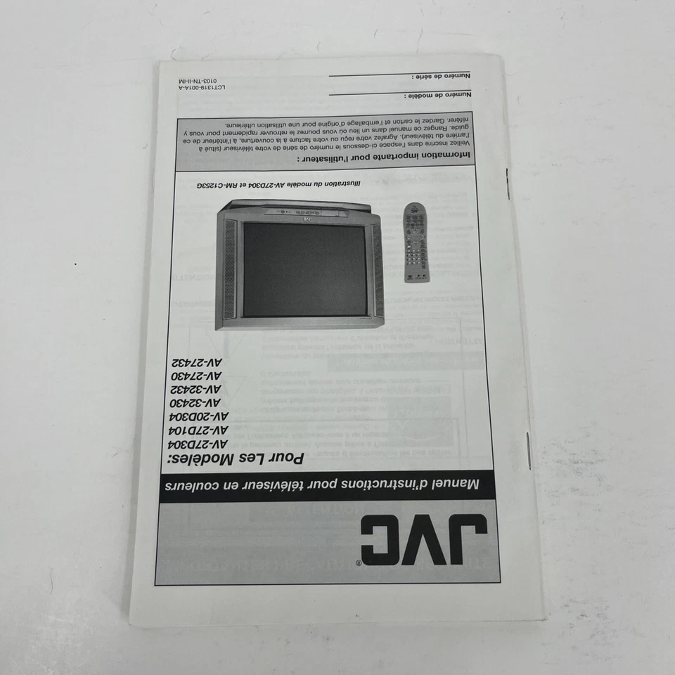 JVC Color Television Users Guide Booklet French And English - Image 3 of 4