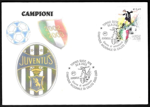 [MD1806] FDC ENVELOPE JUVENTUS CHAMPIONS OF ITALY 2002/2003 WITH SPECIAL CANCELLATION NV