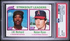 PSA 8 NM MINT 1980 TOPPS STRIKEOUT NOLAN RYAN / J.R. RICHARD #206 ANGELS B165