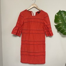 J.Crew dress Flutter Sleeve Eyelet Shift Dress Red womens size 2