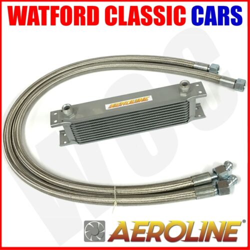 MGB 1976-1982 Aeroline Silver 10 Row Oil Cooler With Stainless Steel Hoses - 第 1/9 張圖片