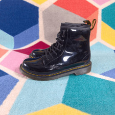 Dr. Martens Junior 1460 Patent Leather Lace Up Boots Size 3