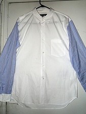 COMME DES GARCONS SHIRT MIXED PATTERN PIECED SLEEVES CH 42" NEW NO TAGS