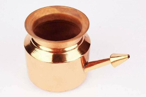 Miedziany Neti Pot Lota Ayurveda Ramjhara Kalash Pooja Kult Lota 150ml - Zdjęcie 1 z 5