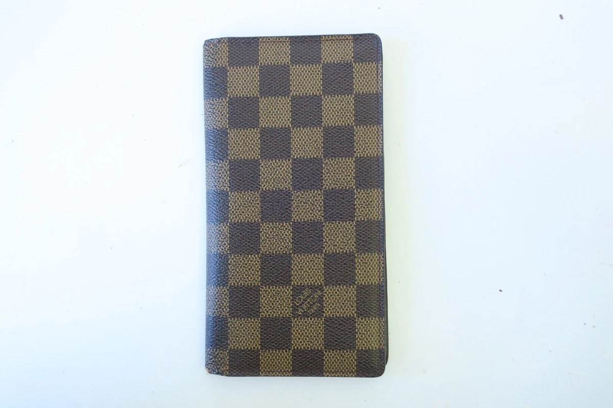 Authentic LOUIS VUITTON Damier Ebene Brown Long Wallet #15634