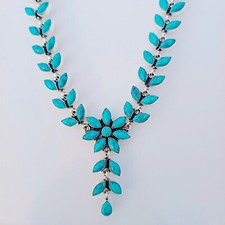 925 Sterling Silver Turquoise Necklace Handmade Natural Gemstone Jewelry