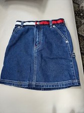Tommy Hilfiger Jean Skirt Big Girls Sz 6 Medium Wash Blue Cotton Denim