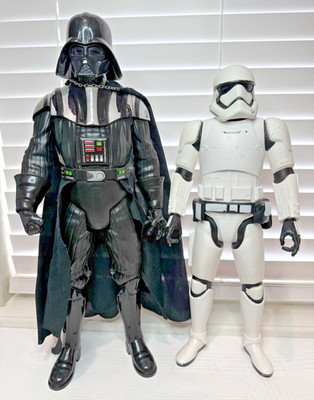 2PC STAR WARS 20'' DARTH VADER 18'' STORMTROOPER FIGURES LUCASFILMS DISNEY (X)