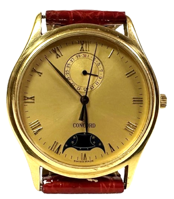 Concord Quartz Moon Phase Watch w Box | eBay