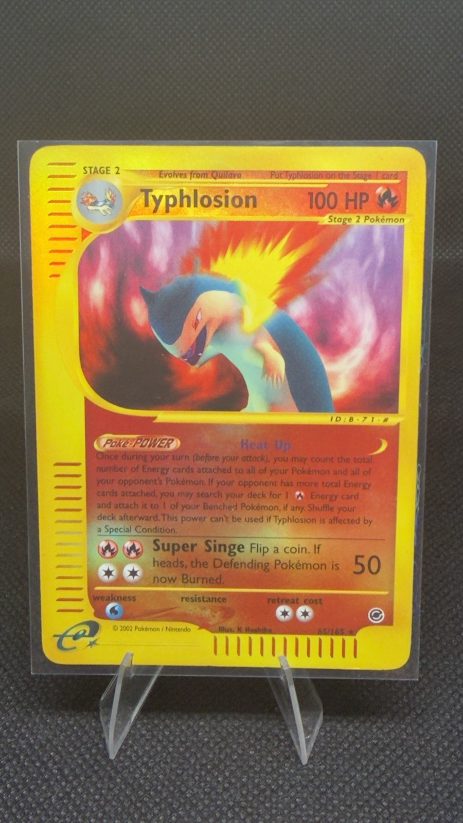 2002 Pokemon Expedition Typhlosion Reverse Holo Rare 65/165 e-Reader WotC Card