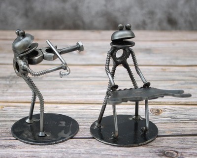 Unique Frog Duet Music Band Gift | Handmade Metal Music Lover Decor Items