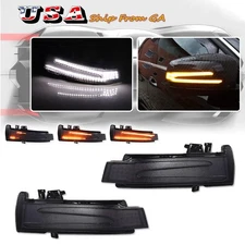 Smoke Sequential LED Side Mirror Light Turn Signal Whtie Amber For Mercedes Benz