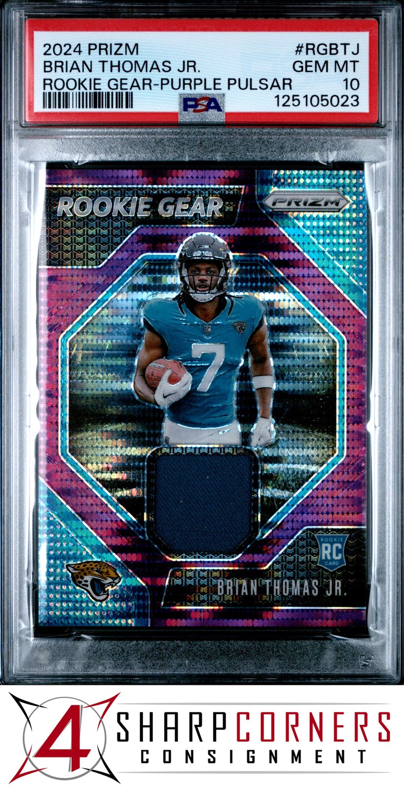 Brian Thomas Panini Prizm Rookie Gear #RGBTJ Purple Pulsar