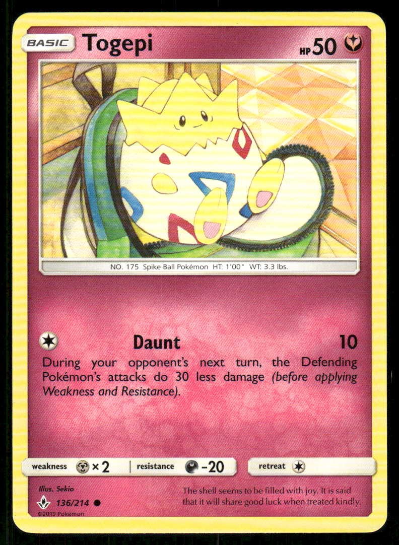 Pokemon Togepi Unbroken Bonds 136/214 C NM/M