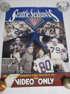 1986-1991 SEATTLE SEAHAWKS POSTERS-4 DIFFERENT-JACOB GREEN VS CHRISTIAN OKOYE