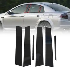6Pcs Gloss Black Cover Pillar Posts Door Window Trim Compatible with Acura TL