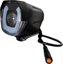 Ebike LED Headlight 3 Pin Connector Front Light with Horn Waterproof for 36V 48V
