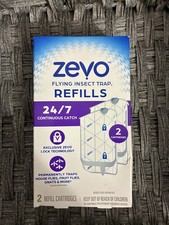 ZEVO FLYING INSECT TRAP REFILLS 24/7 CONTINUOUS CATCH 2 REFILL CARTRIDGES