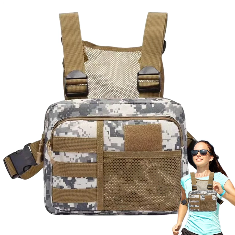 Bolso de Pecho para Hombres Mujeres Chaleco para Correr Pecho Soporte para Teléfono Pecho Riñonera Foto 2 de 4